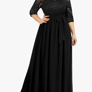 Black lace formal gown
